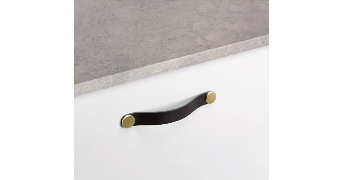 Fogantyú FLEXA 160 mm 182 mm fekete bőr