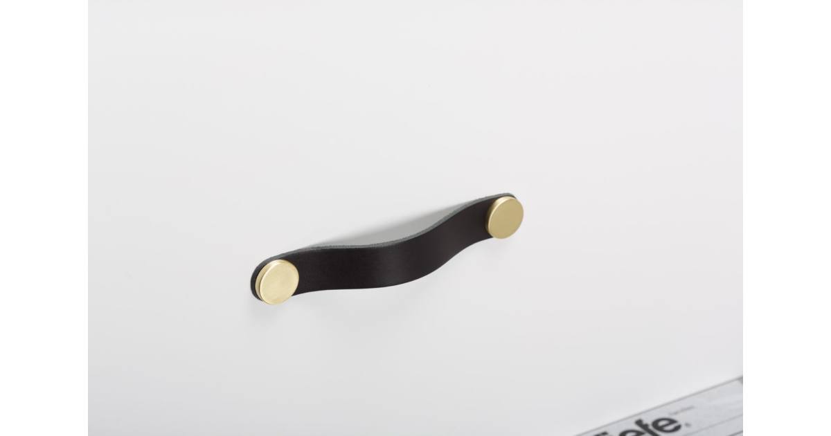 Fogantyú FLEXA 128 mm 150 mm fekete bőr