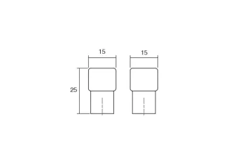 BOXX gombfogantyú 15*15 mm fényes króm 2.Kép
