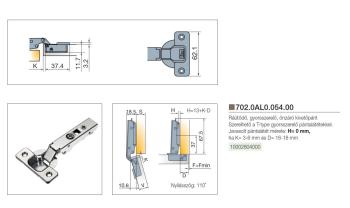 BÚTORPÁNT TITUS 702.0AL0.054.00 T-TYPE K KLIPPES RÁÜTŐDŐ NIKKEL 2.Kép