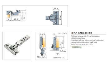 BÚTORPÁNT TITUS 701.0AS0.054.00 T-TYPE K KLIPPES GLISSANDO RÁÜTŐDŐ NIKKEL 2.Kép