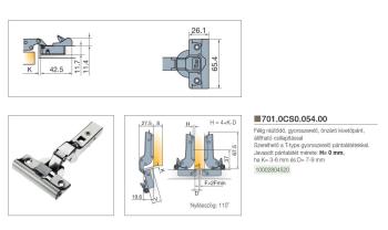BÚTORPÁNT TITUS 701.0CS0.054.00 T-TYPE K KLIPPES GLISSANDO FÉLIG RÁÜTŐDŐ NIKKEL 2.Kép