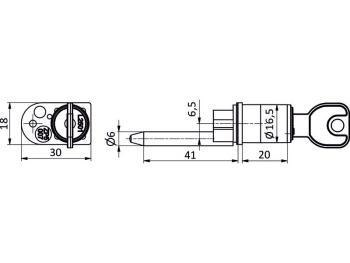 LEHMANN BÚTORZÁR 421 KÖZPONTI FIÓKZÁR  N NIKKEL 2.Kép