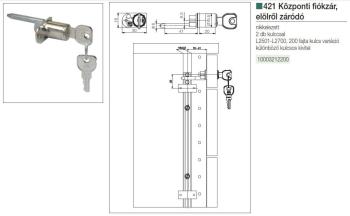LEHMANN BÚTORZÁR 421 KÖZPONTI FIÓKZÁR  N NIKKEL 3.Kép