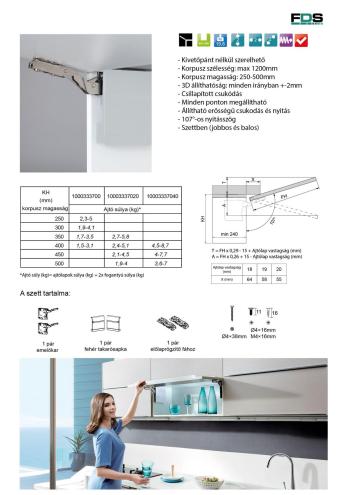 FDS FELNYÍLÓ VASALAT TOP STAYS SQ00AH FE 3.Kép