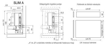 SLIM Duplafalú fiókrendszer DF-A 350mm  Antracit színben 3.Kép