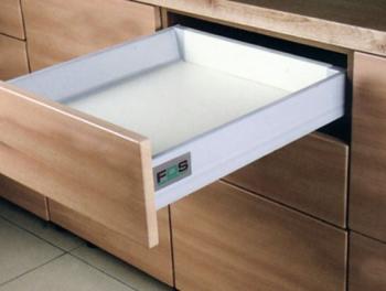 FDS DUPLAFALÚ FÉM FIÓKOLDAL FDS-DF PO-S  A PUSH OPEN SZINKR 400mm, 40kg SZÜRKE 1.Kép
