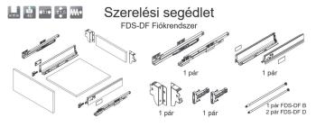 FDS DUPLAFALÚ FÉM FIÓKOLDAL FDS-DF PO-S  A PUSH OPEN SZINKR 400mm, 40kg SZÜRKE 3.Kép