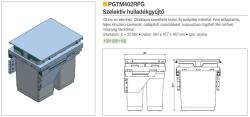 HULLADÉKGYŰJTŐ KUKA SZELEKTIV  (2x20l) SZÜRKE 400mm-es szekrényhez PGTM402RFG 2.Kép