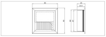 IRODABÚTOR KIEGÉSZÍTŐ KÁBELKIVEZETŐ 80x80x25mm ALUMÍNIUM, 30135 2.Kép