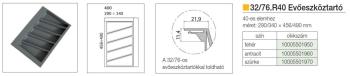 EVŐESZKÖZTARTÓ 32/76.R40  SZÜRKE 490x340 mm 2.Kép