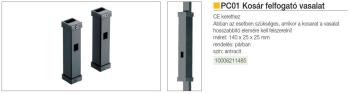 BELSŐ FÉMRÁCS  KOSÁR FELFOGATÓ VASALAT 125×25×25 mm ANTRACIT PC01 2.Kép