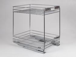 BELSŐ FÉMRÁCS 24271.400 FENÉKLAPRA SZERE ELHETŐ 2 RÉSZES KIHÚZHATÓ POLC 345x510x4 75mm KRÓM 1.Kép