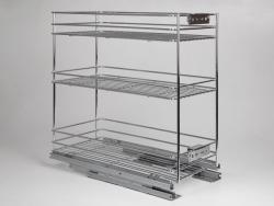 BELSŐ FÉMRÁCS 24272.300 FENÉKLAPRA SZERE ELHETŐ 3 RÉSZES KIHÚZHATÓ POLC 245x510x4 75mm KRÓM 1.Kép