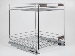 BELSŐ FÉMRÁCS 24271.500 FENÉKLAPRA SZERE ELHETŐ 2 RÉSZES KIHÚZHATÓ POLC 445x510x4 75mm KRÓM 1.Kép