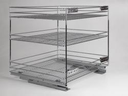 BELSŐ FÉMRÁCS 24273.600 FENÉKLAPRA SZERE ELHETŐ 3 RÉSZES KIHÚZHATÓ POLC 545x510x4 75mm KRÓM 1.Kép