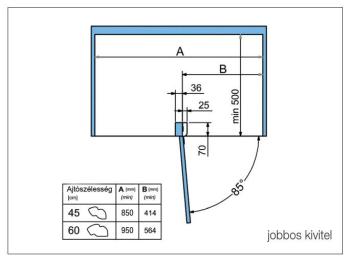 BELSŐ FÉMRÁCS 846BE/DX60CB JOBBOS 600mm KRÓM-FEHÉR 3.Kép