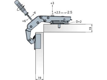 BÚTORPÁNT TITUS 721-0PL0-650-00 T-TYPE KLIPPES SAROKSZEKRÉNYPÁNT NIKKEL 5.Kép