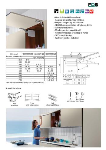 FDS FELNYÍLÓ VASALAT FDS TSF PÁNT NÉLKÜL FELNYÍLÓ VASALAT 4,6-22,5kg-ig FEHÉR 4.Kép