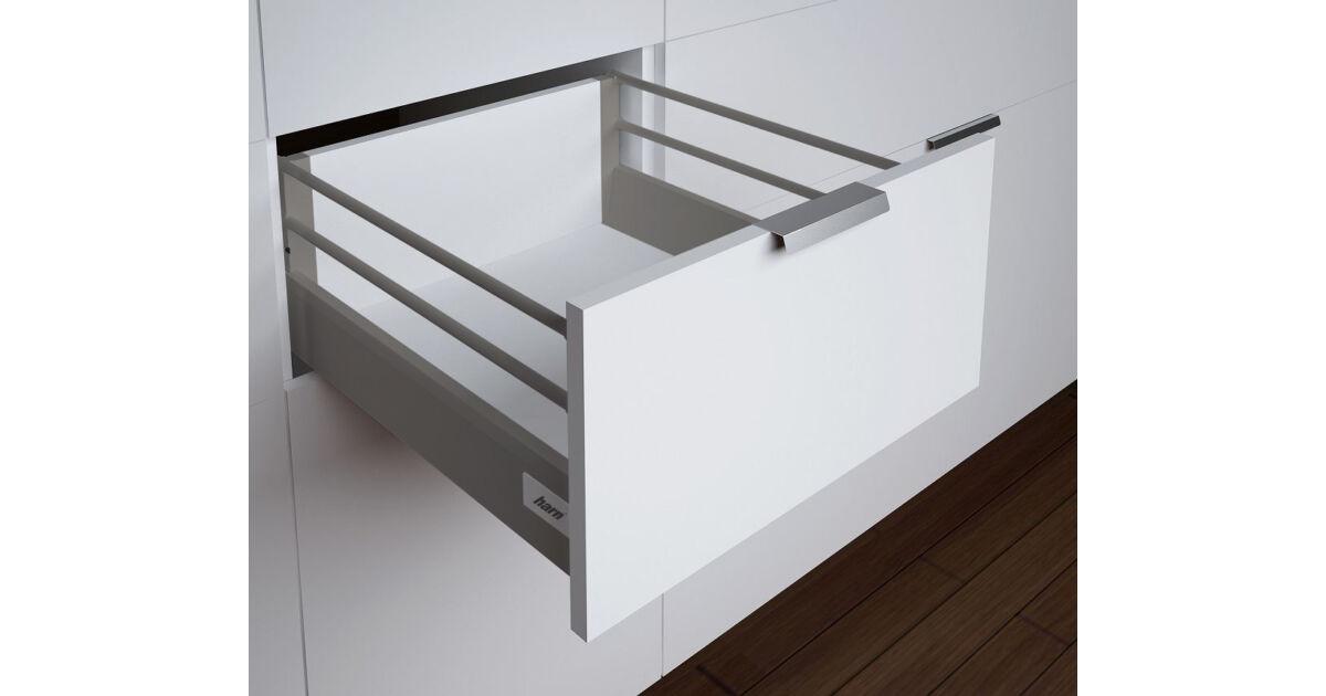 RITMA CUBE H 500 mm normál fiók 35 kg, szürke dupla kör oldalkorlát