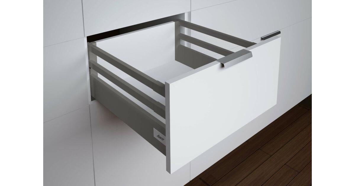 RITMA CUBE H 500 mm normál fiók SZ 35 kg, szürke, dupla szögletes korlát