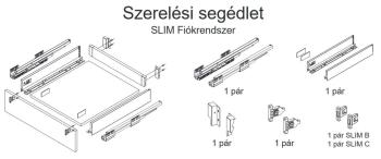 SLIM Duplafalú Fiókrendszer DF-A+ 350mm Antracit színben 4.Kép