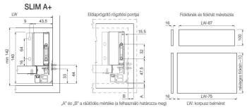 SLIM Duplafalú Fiókrendszer DF-A+ 350mm Antracit színben 2.Kép