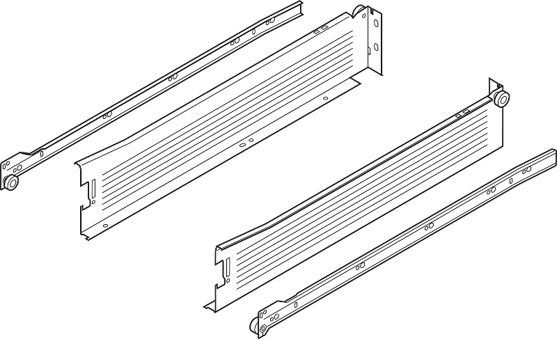 BLUM METABOX acélkáva M (86 mm)450 mm részleges kihúzás 25 kg B+J