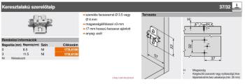 BLUM CLIP szerelőtalp, kereszt, 0mm spax-csavar, MÁ: hosszlyuk 2.Kép