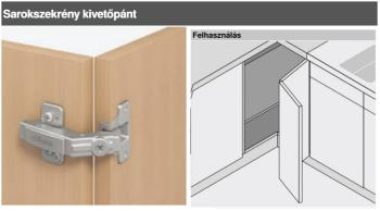 BLUM CLIP top BLUMOTION 155° nikkel Széles nyitásszögű, ráütődő 2.Kép