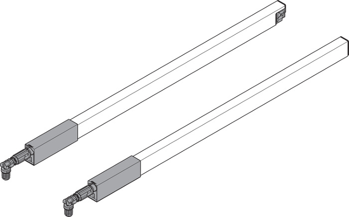 BLUM TANDEMBOX magasító korlát, 500, B+J TANDEMBOX antaro-hoz R9006 világosszürke