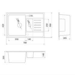 Quadro plus 1.5D szürke mosogató 2.Kép