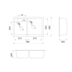 Quadro plus 2D bézs mosogató 2.Kép