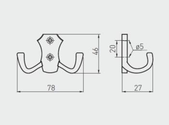 GTV fogas 2 ágú kicsi króm  WZ-B0-K24-01 2.Kép