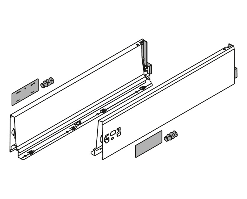 BLUM TANDEMBOX kávaK (115 mm)270 mm J+B R9006 világosszürke