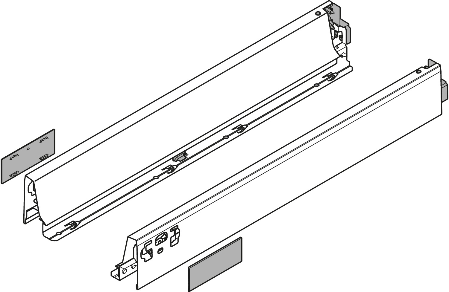 BLUM TANDEMBOX kávaN (68 mm)400 mm J+B Selyemfehér 