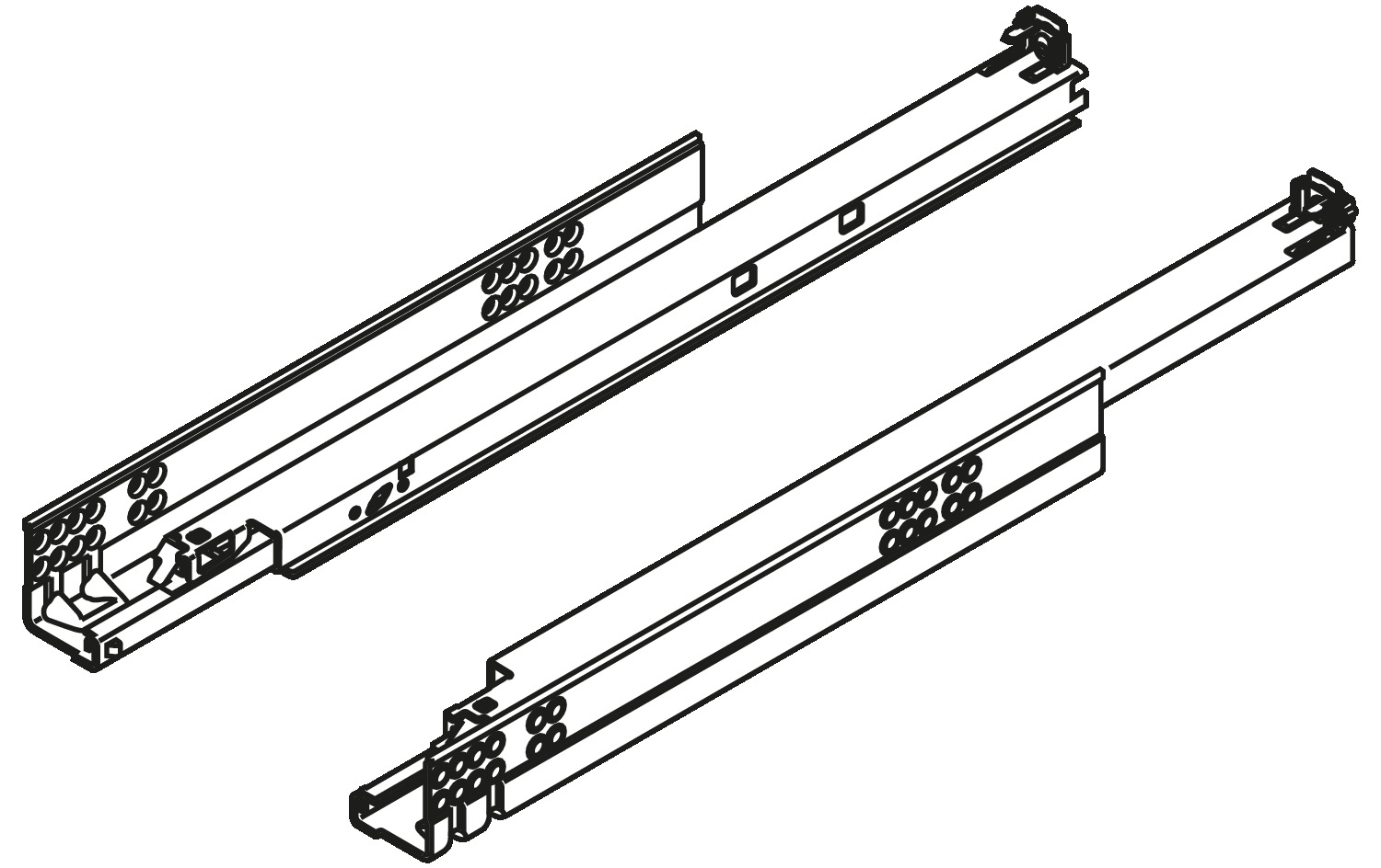 BLUM TANDEM plus BLUMOTION 520 mm, 30 kg kuplunggal szerelendő, bal / jobb