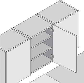 BLUM CLIP stand. pánt 100°félig ráütődő, rugó nélküledény: csavarok 2.Kép