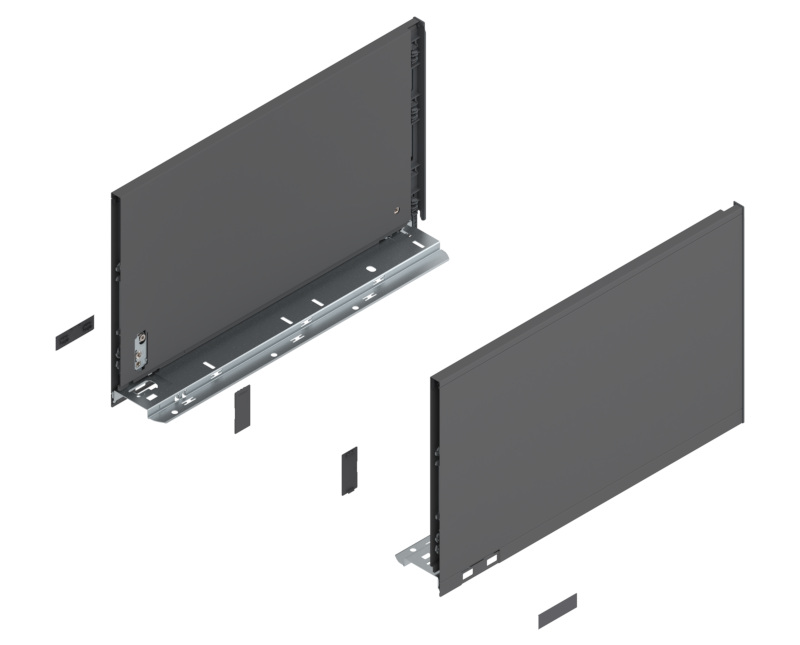 BLUM LEGRABOX káva  F (241 0 mm)  400 mm Orionszürke matt B+J