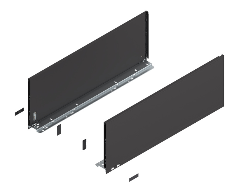 BLUM LEGRABOX káva  F (241 0 mm)  650 mm Karbonfekete matt B+J