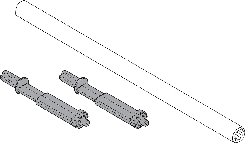 BLUM TIP-ON szinkronizáló tengely (+Fogaskerék), KSZ=1400 mm,
