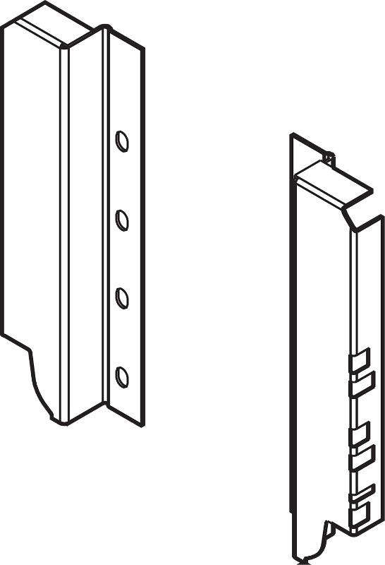 BLUM TANDEMBOX hátfal rögzítő D mos. alatti R9006 világosszürke