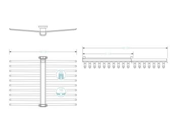 KIHÚZHATÓ NADRÁGTARTÓ 409/A 510-820 mm  ALUMÍNIUM 2.Kép