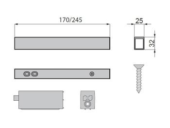 STÍLI ÁLLVÁNYRENDSZER KÖZTES MEREVÍTŐ SZETT 245MM ALUMÍNIUM 2.Kép