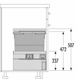 Hailo AS Cargo Synchro 300 30 Anthracite Frontkihúzású szemetes, 30L 2.Kép