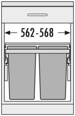Hailo AS Euro Cargo S 600 30/30 Frontkihúzású szemetes, 60L 3.Kép