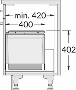 Hailo AS Triple XL 600 28/13/13/D Fiókba építhető szemetes, 54L 4.Kép