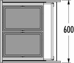 Hailo AS Triple XL 600 28/28 Fiókba építhető szemetes, 56L 2.Kép