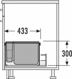 Hailo AS XXL 800 18/D/18/D/12/P/P/P Fiókba építhető szemetes, 48L 2.Kép