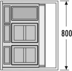 Hailo AS XXL 800 18/D/18/D/12/P/P/P Fiókba építhető szemetes, 48L 3.Kép